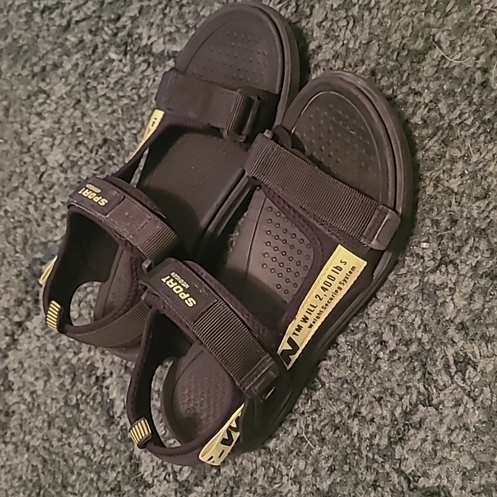 Sporty Black and Yellow Kids Sandals